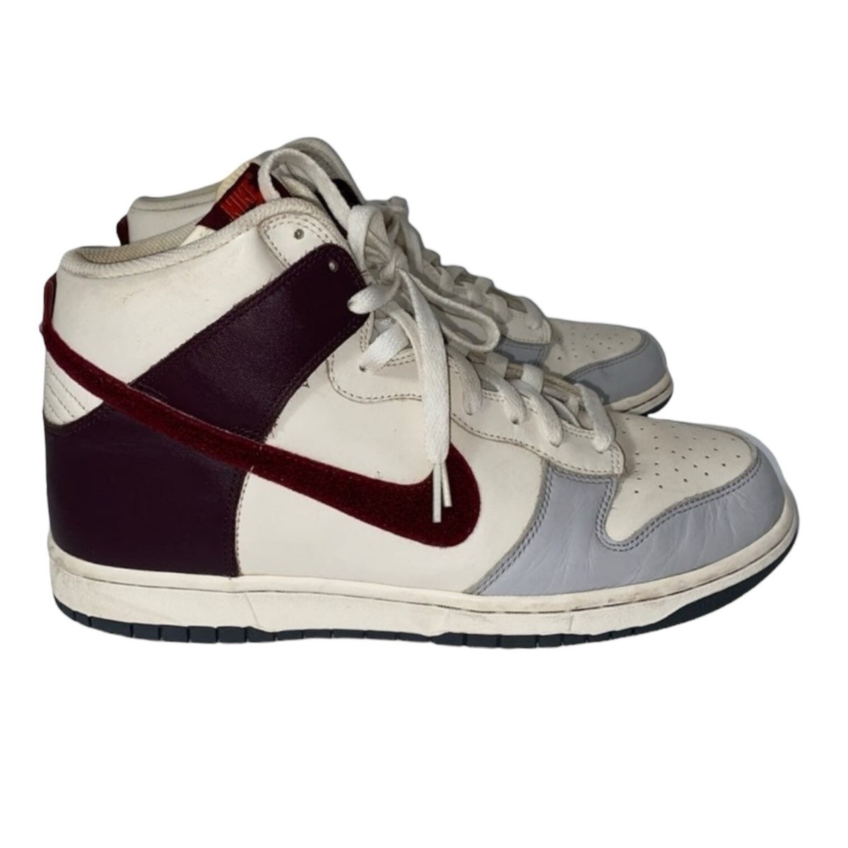 Nike Dunk High Neutral Gray Deep Garnet Sail - Size 12 MEN\'S 309432-062 USED Dunk High - Nike - 309432 062 - neutral grey/deep garnet  main image 4