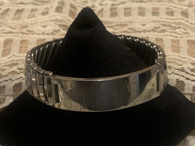 Men s JB Champion Lance stainless expansion band ID bracelet sterling silver tag