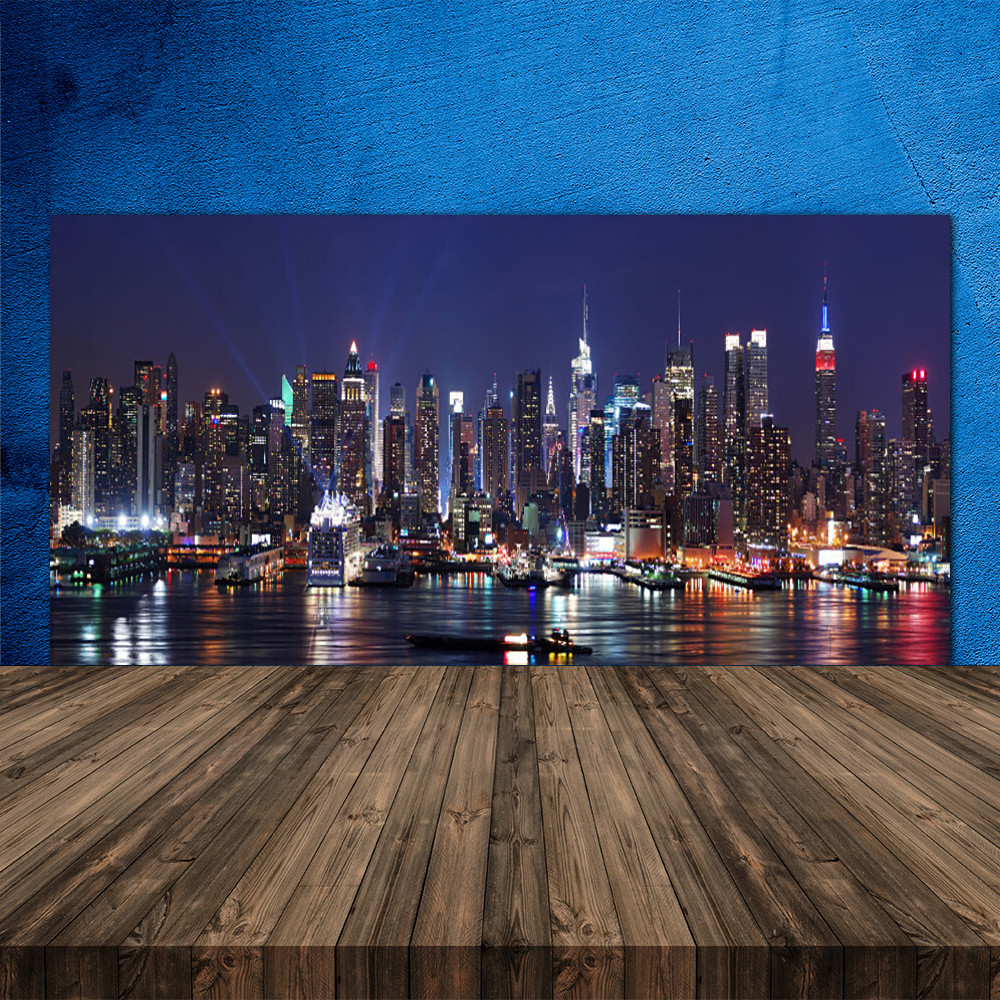 Crédence de cuisine en verre trempé 120x60 style loft new-yorkais