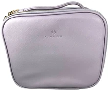 VLANDO Makeup Bag Travel Cosmetics Faux Leather Make Up Purple - NEW