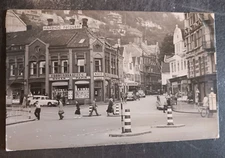 1973 postcard Bergen City Center Norway downtown posted rare