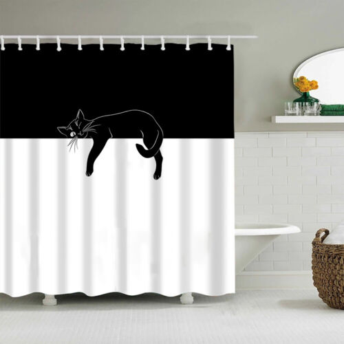 Shower Curtain Waterproof Fabric Bathroom Decoration - Foto 1 di 12