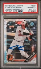 2019 BOWMAN DRAFT ADLEY RUTSCHMAN CHROME Ref RC Refractor Signed PSA 10/10 Auto