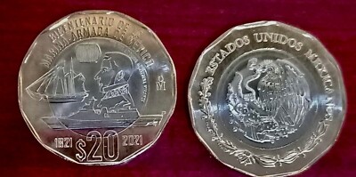 MÉXICO 20 PESOS  2021 MARINA -ARMADA DE MEXICO 200 TH 1821- 2021