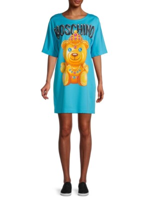 moschino bear t shirt dress MOSCHINO - COTTON TEDDY BEAR T-SHIRT DRESS