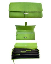 New SAMSONITE BLACK LABEL SBL STATIONERY Leather TRAVEL WALLET Organiser Green