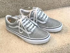 VAN'S Old Skool Silver Metallic Glitter Sneakers ~ Men's 6 ~ Ladies 7.5