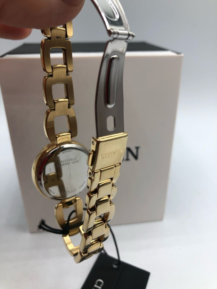 Citizen Ladies Eco-Drive Crystal Gold Tone Watch EM1032-58E  display picture 3