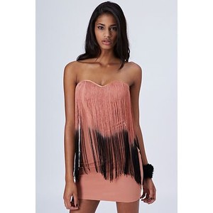 topshop sequin fringe bandeau dress
