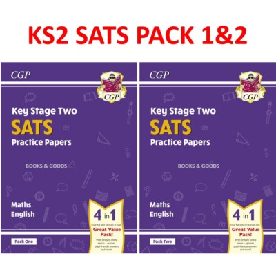 KS2 Maths and English SATS Practice Papers Pack 1&2 with Answer CGP Key Stage 2
