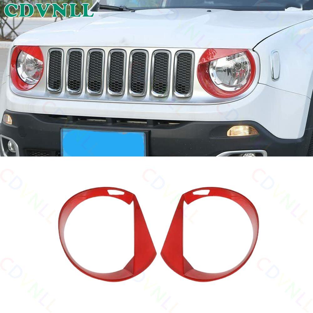 Front Fog Light Lamp Cover Trim Frame Red For Jeep Renegade Front Fog Light Lamp Cover Trim Frame Red For Jeep Renegade