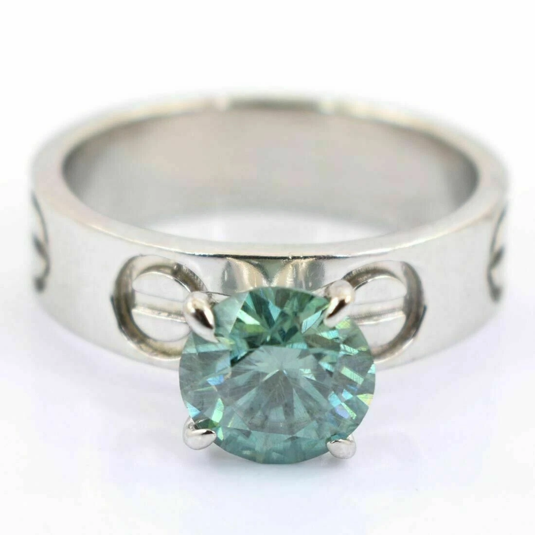 3 Carat Blue Diamond Solitaire Unisex Ring Certified Natural
