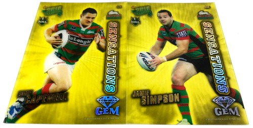 2010 NRL CHAMPIONS CARD SENSATION GEM CHASE CARD TEAM SET(2)-RABBITOHS-SG25+SG26 - Picture 2 of 2