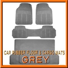 Fits 3pc Honda Pilot Premium Grey Rubber Floor Mats 1pc Cargo Trunk Liner Mat