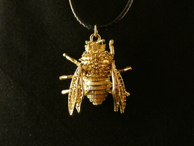 Anhänger Biene mit Kette 24 Karat Vergoldet Charm Bee Imme Honeybee