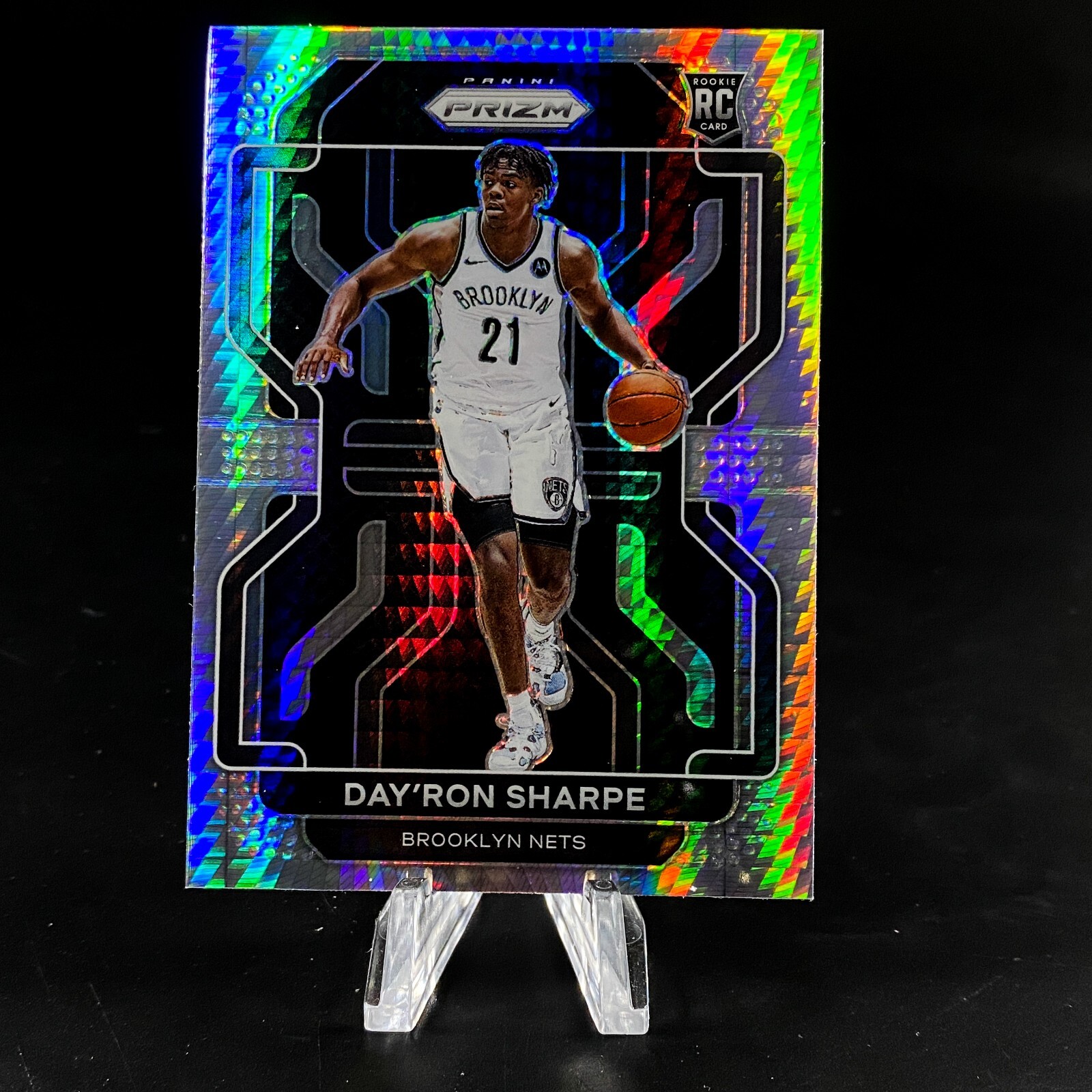 Day’ron Sharpe 2021-22 Panini Prizm Silver Hyper #281 Rookie NETS RC Short Print