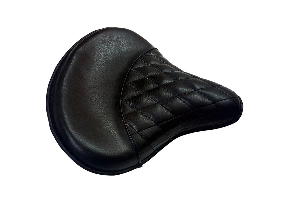 Selle En Cuir Noire Avec Ressort Pour Royal Enfield Standard Bullet 500CC - Photo 3/4