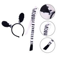 Zebra Ears and Long Tail Set Roles Play Kids Dress up Decorative Headdress