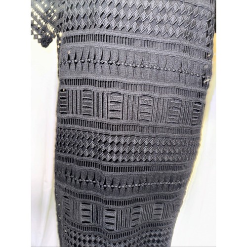Vince Black Laser cut Lace Crochet Overlay Dress Size 12 - Picture 4 of 12