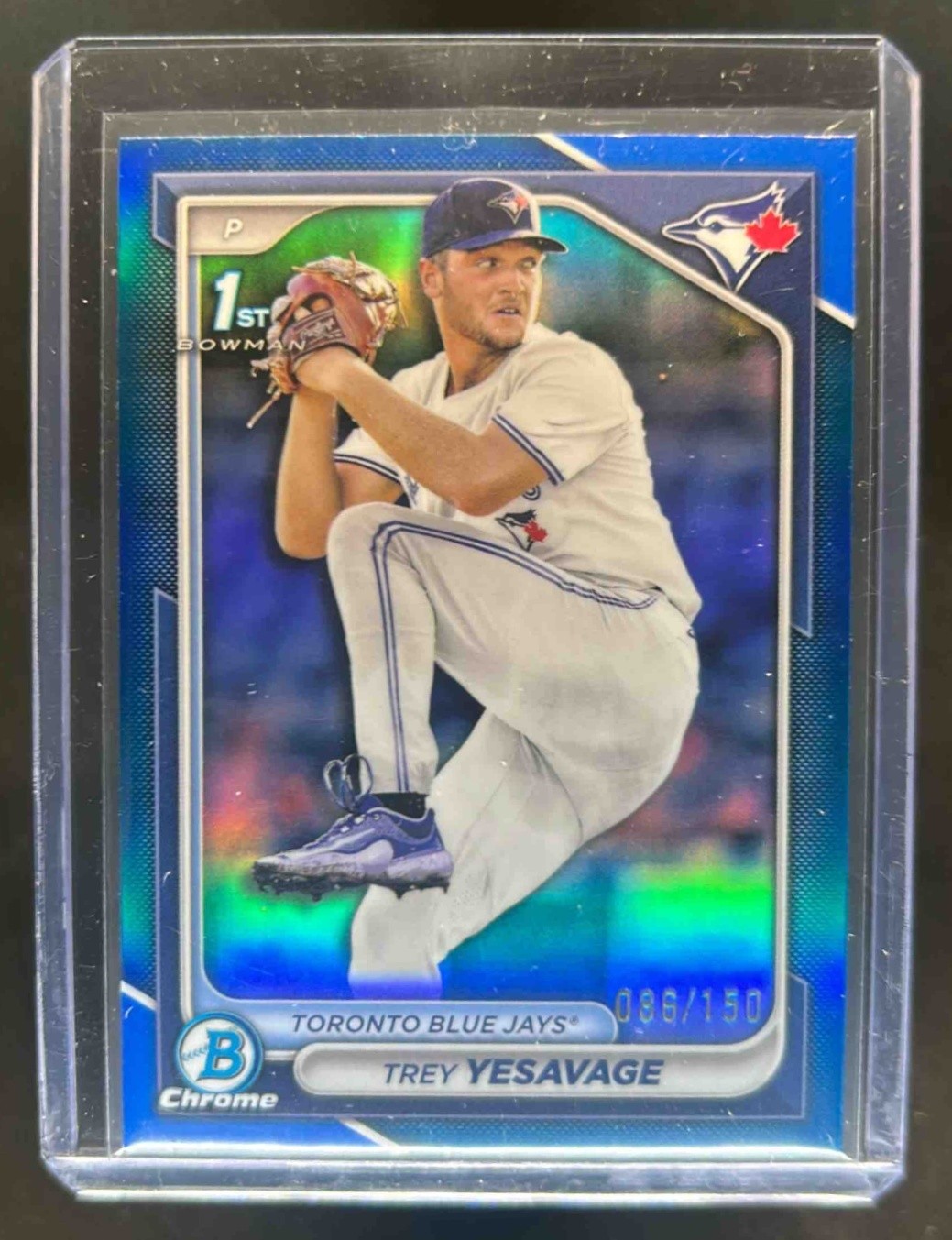 2024 Bowman Draft Trey Yesavage Chrome Blue Refractor 1st #88/150 Jays