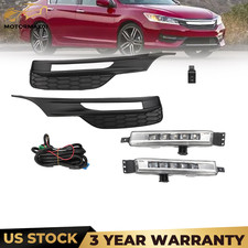 Led Fog Light Bumper Lamps W Wiring Switch For 2016-2017 Honda Accord Sedan