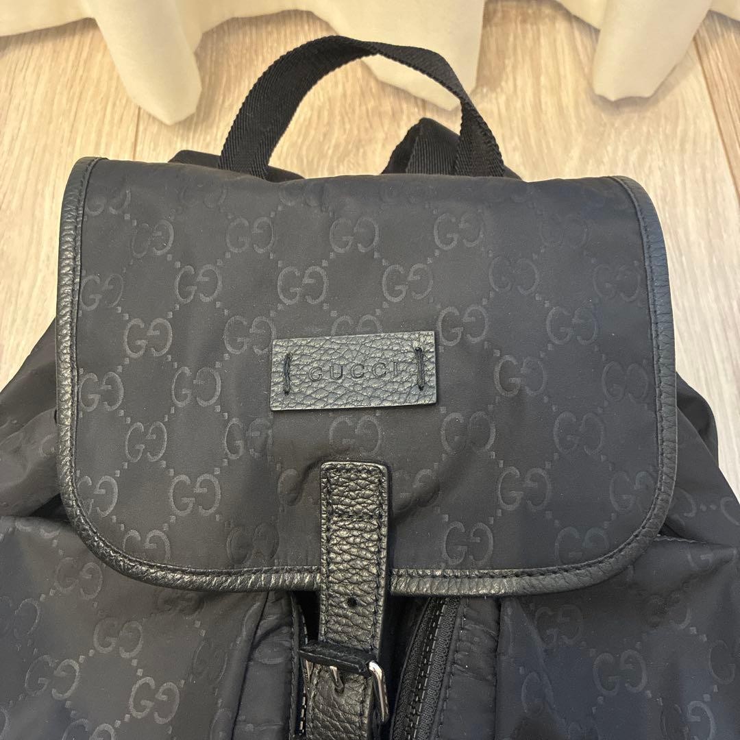 GUCCI GG Pattern Nylon Backpack Black Authentic P… - image 5