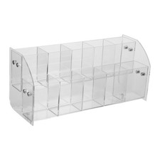 Stationery Storage Stand Eyebrow Pencil Organizer Fountain Holder Clear Display