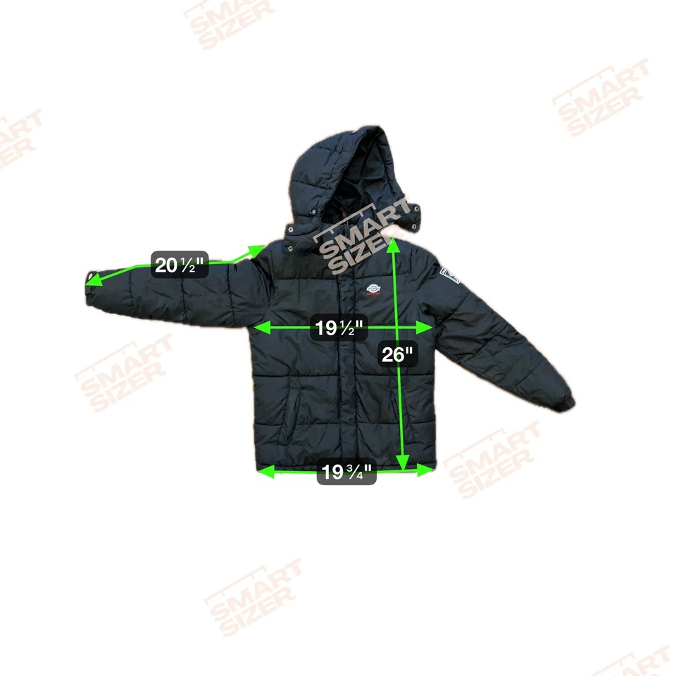 Dickies черный пуховик куртка с капюшоном выстеганная зима теплый маленький средний - Изображение 3 из 4