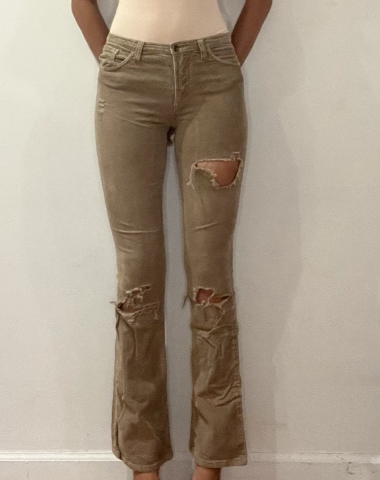 Pantalones de pana marrón vintage D&G Dolce & Gabbana EE. UU. 24/IT 38 Foto 4 de 4