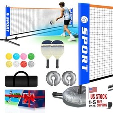 Pickleball Net for Driveway, Portable Pickleball Net Set with Paddles, Water