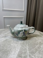 Vintage Wedgwood Style Lustre Ware Teapot Greek Classical Relief Carnival Glaze