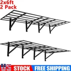 2PCS 2x6FT Garage Storage Shelving Wall Mounted Heavy Duty Shelves Rack Steel