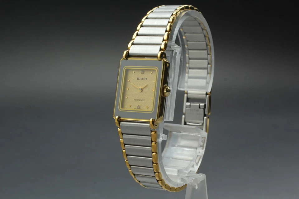 【 Near MINT 】 Rado Florence 204.3631.2 Gold 2 Stones Tank Womens Qz Watch JAPAN - Image 4 of 4