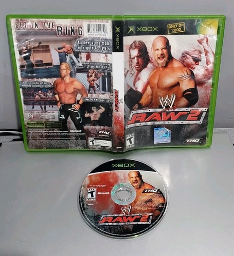 WWE Raw 2 (Microsoft Original OG Xbox, 2003) Resurfaced Disc in OEM Case Tested