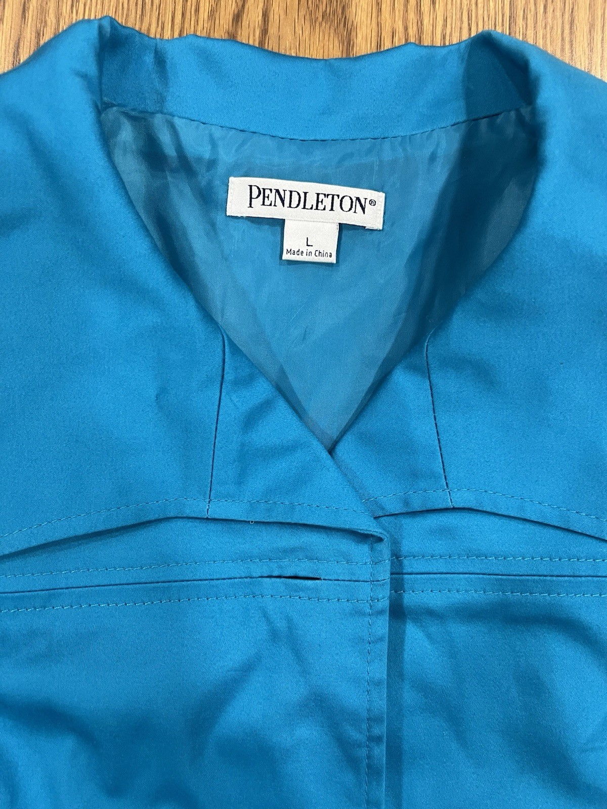 Pendleton Blue Button Front Collared Jacket Women… - image 2