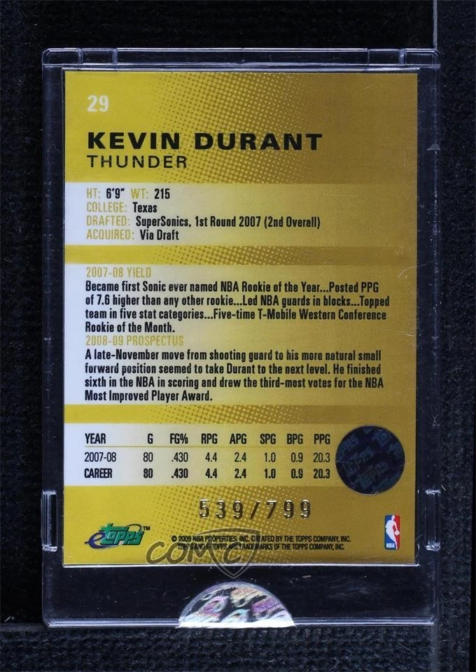 2008-09 eTopps /799 Kevin Durant #29 - Image 2 of 2