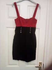 TSEGA SLEEVELESS BLACK & RED SHORT/MINI DRESS,  size 10