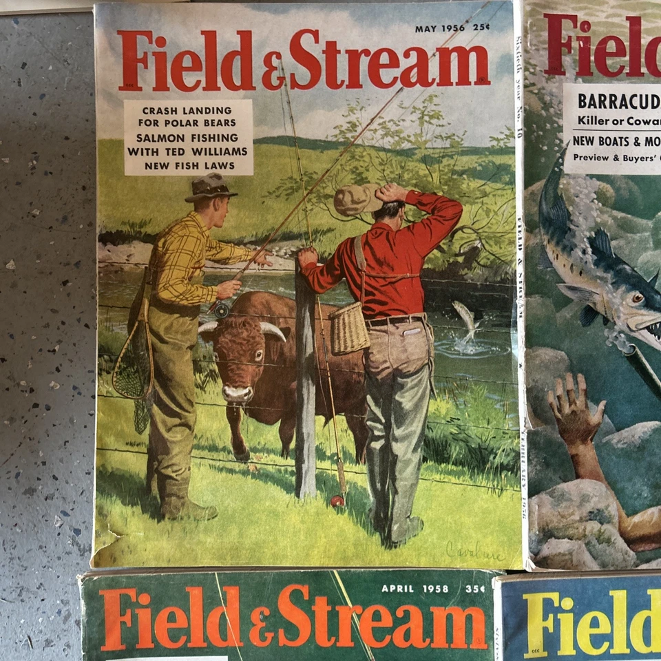 Vintage 1956/58 Lot of 6 Hunting & Fishing Magazines, Field & Stream - Image 2 of 4