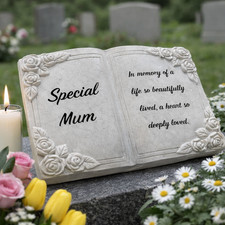 SPECIAL MUM Mother Memorial Bible Book Stone Grave Tribute Remembrance Ornament