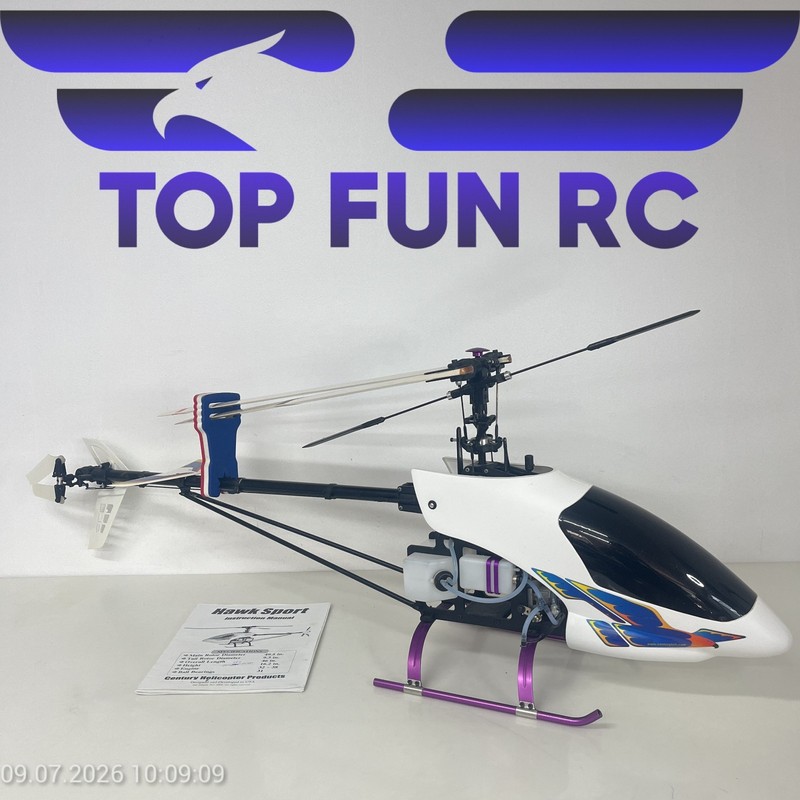 Century Hawk Sport RC Helicopter Airframe w/ OS MAX 32 SX-H Nitro Engine & Pipe