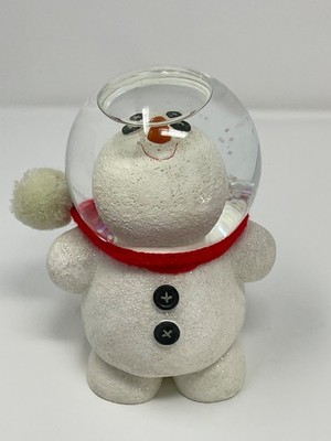 DEPT 56 Billy Buttons Catching Snowflakes Snowman Snow Globe Red Scarf HTF Vtg