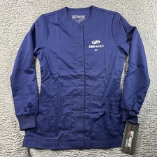 Grey's Anatomy by Barco Womens Scrub Jacket XS Indigo Snap Front SSM Health RN