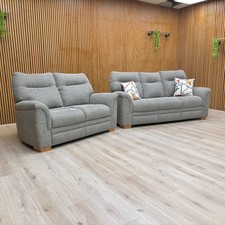 Furniture Village Parker Knoll ‘Hudson 23’ 3 + 2 Seater Sofa Set Duck Egg Woven
