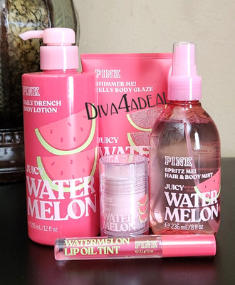 PINK Victoria s Secret WATERMELON 5PC COLLECTION SET BUNDLE
