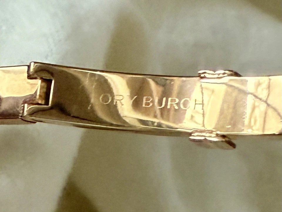 Tory Burch Signature Gold Logo Hinged Bangle Bracelet Medium Brand New🎄🎁 - Image 4 of 4