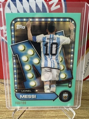 Lionel Messi 2025-26 Topps Argentina Collector Tin Name in lights Aqua /199 #26