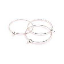 Silver Plated Wine Ring Bases, 25x25mm - US Seller