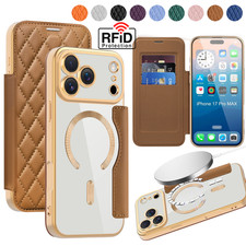 For iPhone 17 Pro Max 16 15 14 13 12 Air 17e Mag Safe Wallet Case Lens Cover