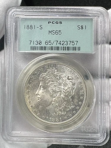 1881-S $1 Morgan Dollar 90% Silver OGH PCGS MS65 US Coin