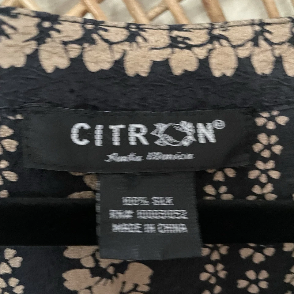 Blusa túnica top de seda citron gueixa asiática floral artística japonesa *Veja msrmts B35 - Imagem 3 de 4